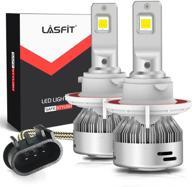 💡 lasfit h13 9008 led bulbs - ultra bright 60w 6000lm 6000k white led light - easy plug & play logo