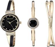 ⌚️ timeless elegance: anne klein women's premium crystal accented watch and bangle set logo