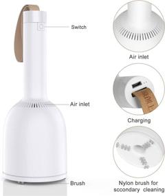 img 3 attached to 🧹 White Mini Desktop Vacuum Cleaner: Portable Handheld Dust Cleaner for Sofa, Wardrobe, Children's Room, Keyboard, and Car Interior – Best Helper for Dust, Hairs, Crumbs, Confetti