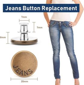 img 3 attached to 🔩 [Improved] Godcone Metal Buttons for Jeans - No Sew Instant Jean Button Pins, 12 Sets 20mm - Extend or Reduce Waist Size on Any Pants, Adjustable and Removable for a Perfect Fit