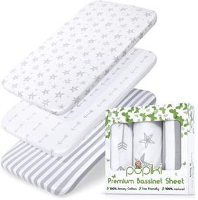 img 4 attached to 🛏️ 3 Pack Premium Bassinet Sheets - 100% Jersey Cotton Baby Sheets for Boys and Girls - Oval Fitted Bassinet Sheet, Cradle Sheets, Bassinet Mattress Sheets