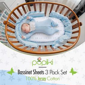 img 3 attached to 🛏️ 3 Pack Premium Bassinet Sheets - 100% Jersey Cotton Baby Sheets for Boys and Girls - Oval Fitted Bassinet Sheet, Cradle Sheets, Bassinet Mattress Sheets