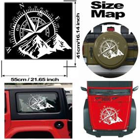 img 3 attached to 🚙 Fochutech Car Decals: Compass with Mountain Jeep Stickers - Waterproof Vinyl Hood Decal