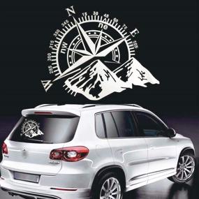 img 2 attached to 🚙 Fochutech Car Decals: Compass with Mountain Jeep Stickers - Waterproof Vinyl Hood Decal