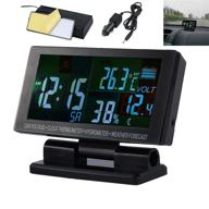 🕒 maso car lcd digital multifunctional clock: 12v/24v thermometer hygrometer weather forecast temperature alarm with 1.5m cable - ultimate car dashboard accessory logo