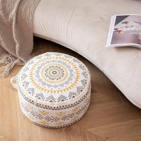 img 4 attached to 🪑 Introducing the Abound Lifestyle Indoor/Outdoor Pouf Ottoman Cover - A Stylish and Versatile Boho Pouf Cover for Ultimate Comfort and Storage