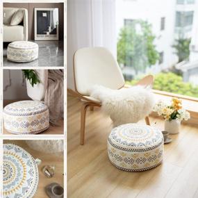 img 2 attached to 🪑 Introducing the Abound Lifestyle Indoor/Outdoor Pouf Ottoman Cover - A Stylish and Versatile Boho Pouf Cover for Ultimate Comfort and Storage