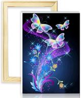 🦋 decalmile 5d diamond painting kits for adults full drill crystal rhinestone embroidery pictures cross stitch arts crafts butterfly (12x16 inch, with frame) - diy logo