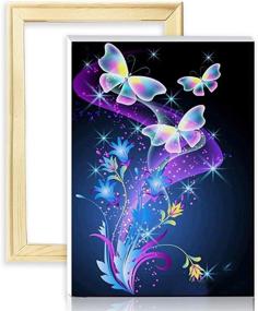 img 4 attached to 🦋 Decalmile 5D Diamond Painting Kits for Adults Full Drill Crystal Rhinestone Embroidery Pictures Cross Stitch Arts Crafts Butterfly (12x16 Inch, with Frame) - DIY