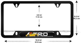 img 2 attached to 🏎️ Sparkle-um 2Pcs Newest Custom Personalized 4 Hole Matte Aluminum Alloy License Plate Frame Set for T-R-D