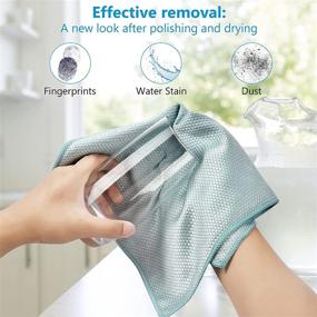 img 3 attached to 🧼 PEORSEFI Nanoscale Cleaning Cloth 12x16 - 4 Pack, Lint-Free and Streak-Free Microfiber Polishing Cloth, Easy Clean Rags for Dishes, Glass, Mirrors, Nano Scale Cleaning Cloth