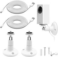 ultimate wyze cam pan mounting kit: 2 pack wall mounts, 16.4ft charging cable, 360 degree ceiling mount, and 30 wire clips logo