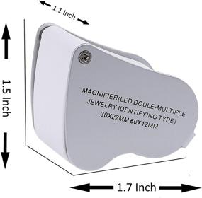 img 3 attached to 🔎 Illuminated Jewelry LED Eye Loupe Magnifier Set - 60X 12 mm and 30X 22 mm Lens, Kare and Kind Retail Package (2pcs 60X and 30X, Silver/White)