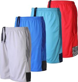 img 4 attached to 🏋️ Men's Gym Shorts with Pockets - Quick Dry Athletic Training and Running Workout Basketball Shorts