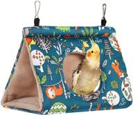 🐦 qx-pet supplies cozy winter bird nest: hanging hammock, velvet shed hut cage with plush fluffy interior for parrot, parakeet, cockatiels, budgies, cockatoo, lovebird, finch, and canary logo