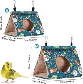 img 3 attached to 🐦 QX-Pet Supplies Cozy Winter Bird Nest: Hanging Hammock, Velvet Shed Hut Cage with Plush Fluffy Interior for Parrot, Parakeet, Cockatiels, Budgies, Cockatoo, Lovebird, Finch, and Canary