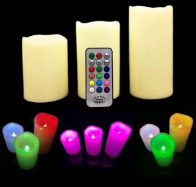 img 4 attached to lmnop Radiant-Candle Set: Color Changing LED, Water Resistant, Indoor & Outdoor - Remote Control & Flicker mode