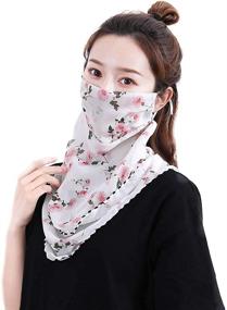 img 1 attached to Outdoor Protection Anti Dust Bandanas White Rose