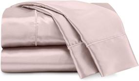 img 4 attached to Indulge in Seduction: Luxurious Rose Gold Satin King Sheet Set