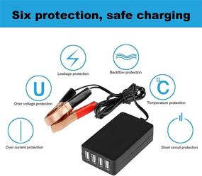 img 2 attached to 🔌 DC Converter with Battery Clip: 12V 24V to 5V 8A USB Power Adapter Buck Regulator Charger - 4 Port, Shunt Charging, iPhone Android Samsung Galaxy S10 s9 Plus