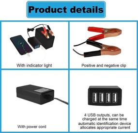 img 1 attached to 🔌 DC Converter with Battery Clip: 12V 24V to 5V 8A USB Power Adapter Buck Regulator Charger - 4 Port, Shunt Charging, iPhone Android Samsung Galaxy S10 s9 Plus