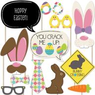 🐰 egg-citing easter celebrations - big dot of happiness hippity hoppity photo booth props kit logo