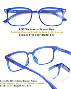 img 3 attached to 👓 FEISEDY B2566 Blue Light Blocking Reading Glasses: Protect Your Eyes from Harmful Screen Glare with Spring Temples