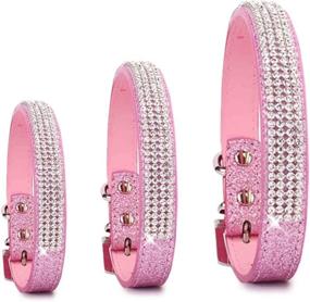 img 2 attached to 🐶 Pety Pet Large Dog Collars - Bling Personalized Leather Pink Spikes Training Collar for Female Pitbulls with Thick Shock Absorption and Sparkle