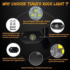 img 3 attached to TSAUTO LED Rock Light IP68 IP69K Водонепроницаемая нижняя светящаяся подвесная лампа CREE Underglow Deck Accent Light (FBA Delivery) Лампа для ползания Интерьер снаружи для грузовика Jeep ATV UTV Offroad Boat (зеленый)