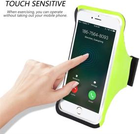 img 3 attached to Premium Sweat Resistant Armband: HAISSKY Cell Phone Armband for iPhone 12/11/Xs Max/X/8 Plus/7 Plus, Galaxy S8/S8 Plus - Up to 6.3'' Phones. Perfect for Running, Sports & Biking - Safety Reflective Strips Included!