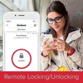 img 1 attached to 🔒 Kwikset Halo Wi-Fi Smart Lock Keyless Entry Electronic Touchscreen Deadbolt with SmartKey Security, Satin Nickel