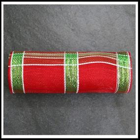 img 2 attached to 🎀 Red, White, and Green Plaid Deco Poly Mesh Ribbon - 10 Inch Width x 10 Yards (30 Feet) - RE1313A7