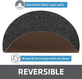 img 2 attached to 🌱 Drymate Plant Coaster Mat Set: Reversible, Charcoal/Brown, Round/Fabric - 6”, 8”, 10” - Set of 12 - Absorbent/Waterproof - USA Made