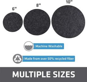 img 1 attached to 🌱 Drymate Plant Coaster Mat Set: Reversible, Charcoal/Brown, Round/Fabric - 6”, 8”, 10” - Set of 12 - Absorbent/Waterproof - USA Made