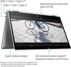 img 2 attached to 🖥️ Ноутбук HP Chromebook x360 с сенсорным экраном 14 дюймов HD - Intel Celeron N4000, 4 ГБ оперативной памяти, 32 ГБ eMMC, операционная система Chrome OS - 14b-ca0010nr (Керамический белый/Минеральное серебро)