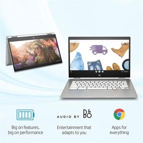 img 3 attached to 🖥️ Ноутбук HP Chromebook x360 с сенсорным экраном 14 дюймов HD - Intel Celeron N4000, 4 ГБ оперативной памяти, 32 ГБ eMMC, операционная система Chrome OS - 14b-ca0010nr (Керамический белый/Минеральное серебро)