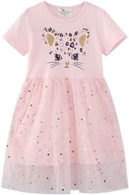 img 4 attached to Applique Toddlers T Shirt Dresses 4_Years Girls' Clothing