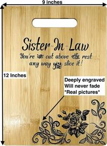 img 2 attached to 🎁 Personalized Engraved Bamboo Cutting Board: Perfect Gift for Sister-in-Law - 9” x 12" Size