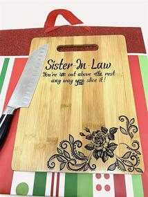 img 3 attached to 🎁 Personalized Engraved Bamboo Cutting Board: Perfect Gift for Sister-in-Law - 9” x 12" Size