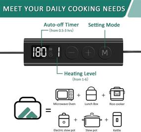 img 3 attached to SabotHeat Smart Portable Oven -110W: 6 Heat Levels, Timer, Perfect 🔥 for Reheating & Cooking from Scratch. Personal Food Warmer for Office & Bedroom