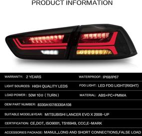 img 1 attached to VLAND Tail Lights Assembly For Mitsubishi Lancer EVO X 2008-2020