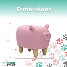 img 2 attached to Adorable Pink Pig Ottoman - Stylish Furniture for Nursery, Bedroom, Playroom, and Living Room Decor - Critter Sitters 15-in. Seat Height