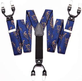 img 3 attached to Barry Wang Elastic Designer Men's Accessories - Suspender Necktie, Ties, Cummerbunds & Pocket Squares