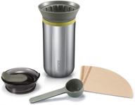 wacaco cuppamoka portable drip coffee maker - stainless steel coffee brewer with 10 cone paper filters, manual operation - 10 fl oz capacity logo
