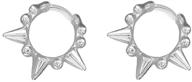 🌟 rock fashion jewelry: 925 sterling silver punk ball bead hoop earrings for women & teen girls - small studs with spikes, dots, and charms - huggie hoops, cartilage studs, tragus helix wraps logo