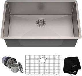 img 4 attached to Kraus KHU100-32 Standart PRO 16 Gauge Undermount 🚰 Single Bowl Stainless Steel Kitchen Sink, 32 Inch: Enhanced SEO