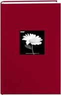 🍎 apple red fabric frame cover photo album - holds 300 pockets for 4x6 photos logo