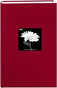img 4 attached to 🍎 Apple Red Fabric Frame Cover Photo Album - Holds 300 Pockets for 4x6 Photos