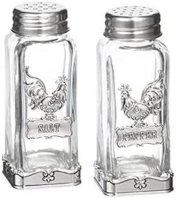 img 4 attached to 🐓 Stylish Ganz Silver Rooster Salt & Pepper Shakers - Decorative Design