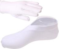 🧤 6 pairs of white cotton moisturizing foot socks and hand gloves for hydrated and smooth skin logo